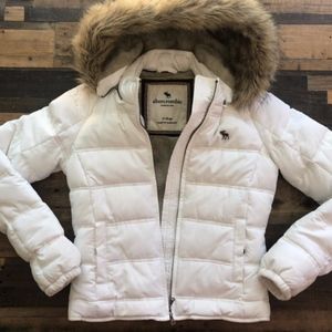 Puffy fur lined winter jacket